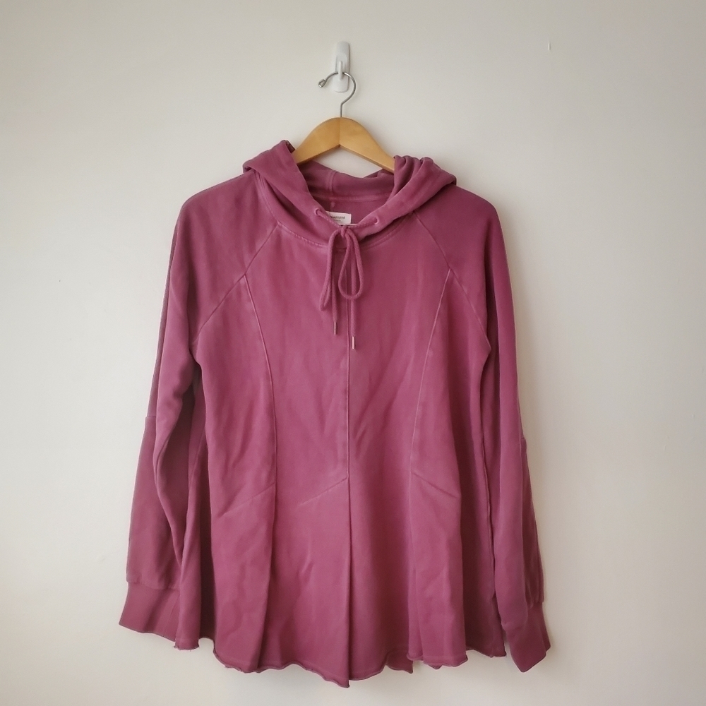 PILCRO and The Letterpress Womens Flynn Flowy Hoodie in Berry Purple Size Medium